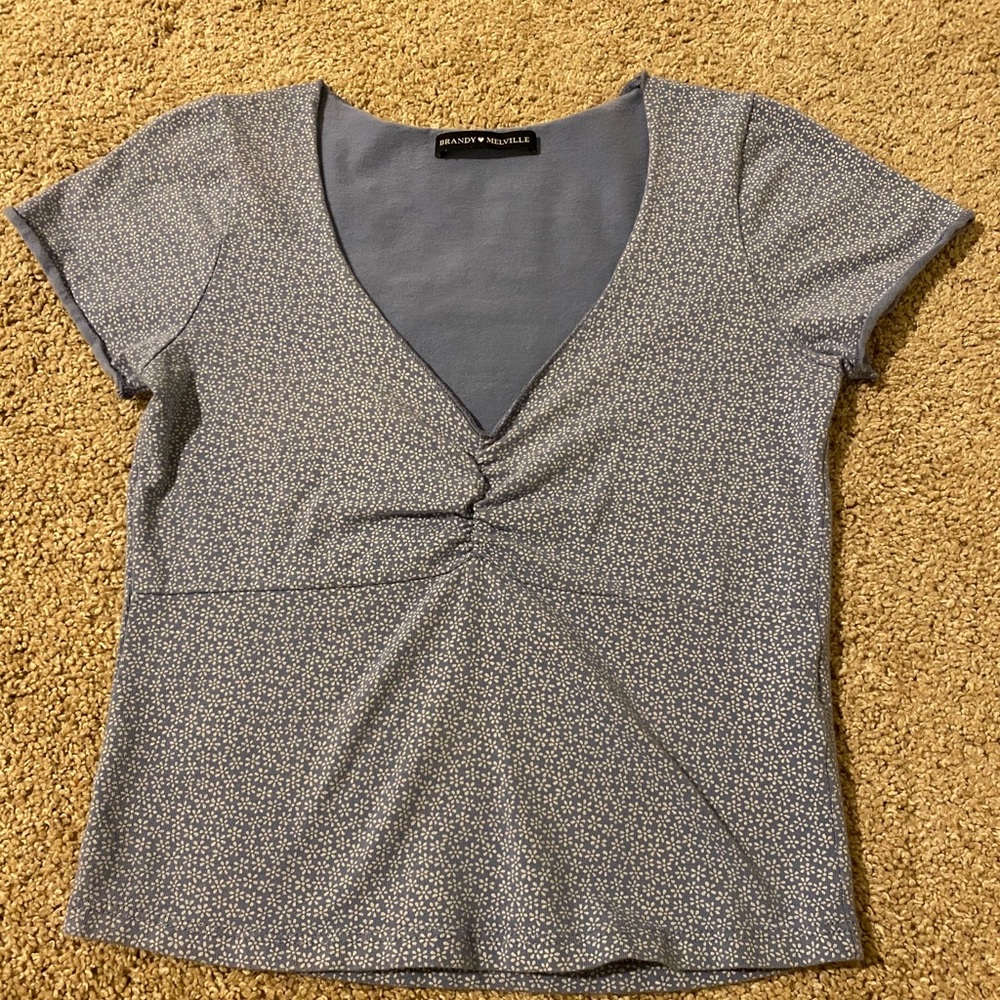 Brandy Melville blue floral Gina top